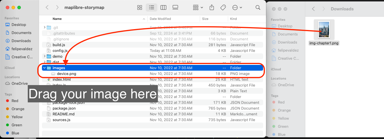 captura de pantalla de la carpeta de imágenes del repositorio