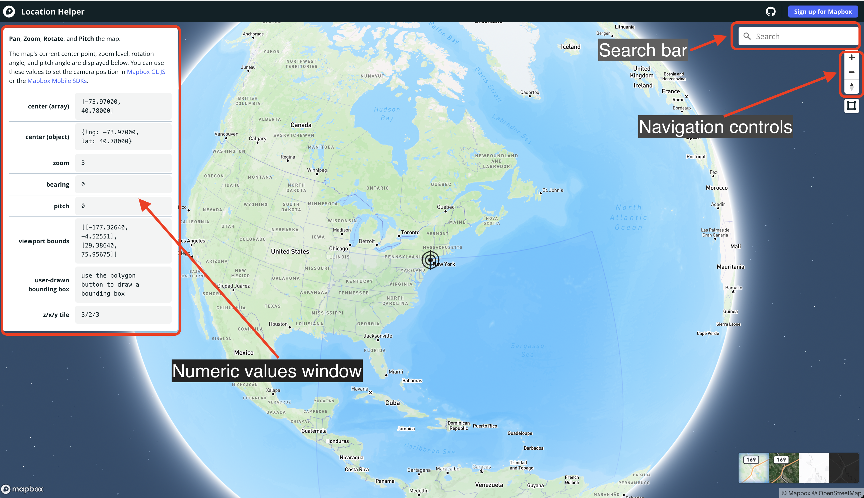 captura de pantalla de la aplicación web Location Helper