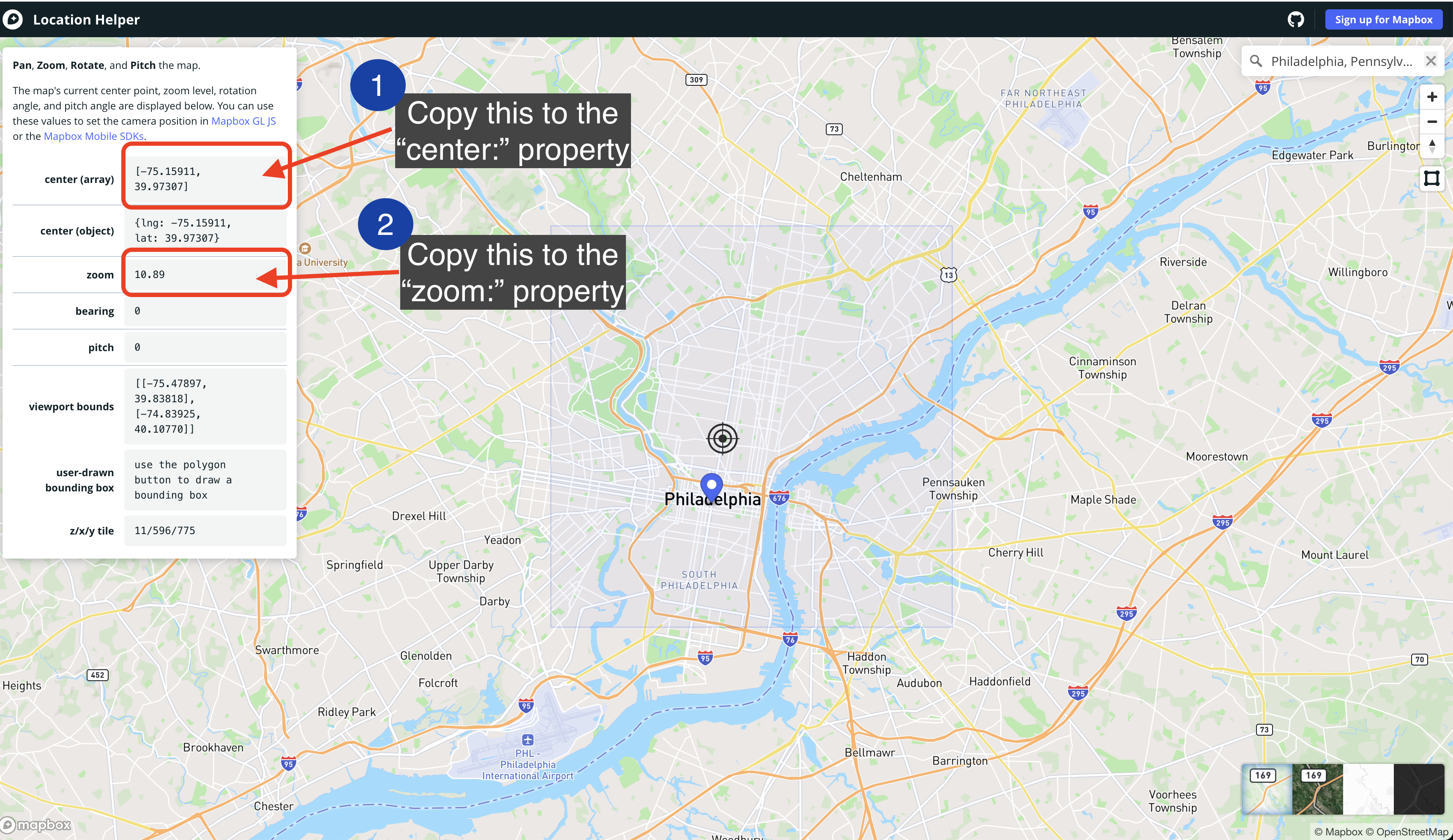 captura de pantalla de la aplicación web Location Helper