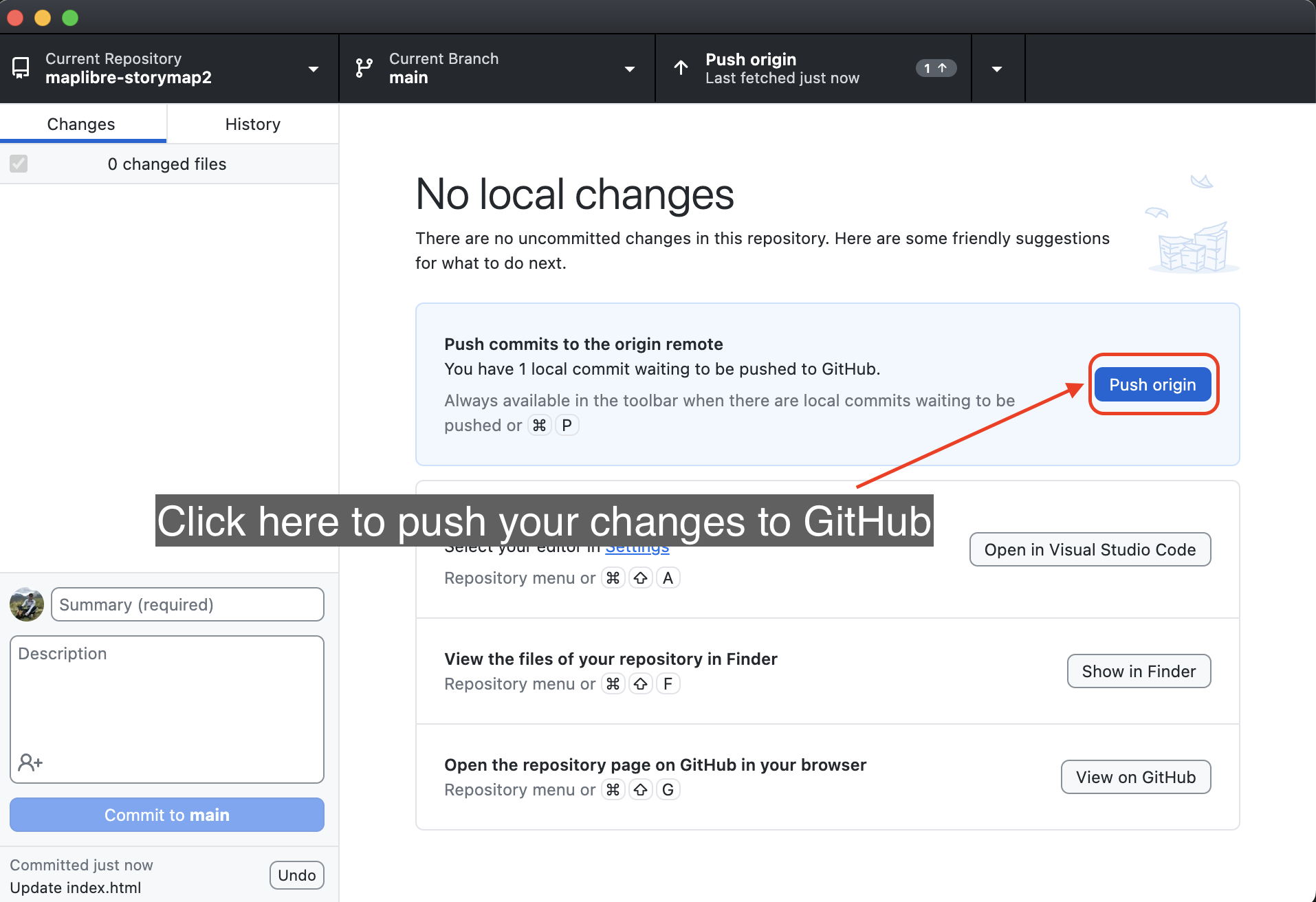 Captura de pantalla de Abrir en GitHub