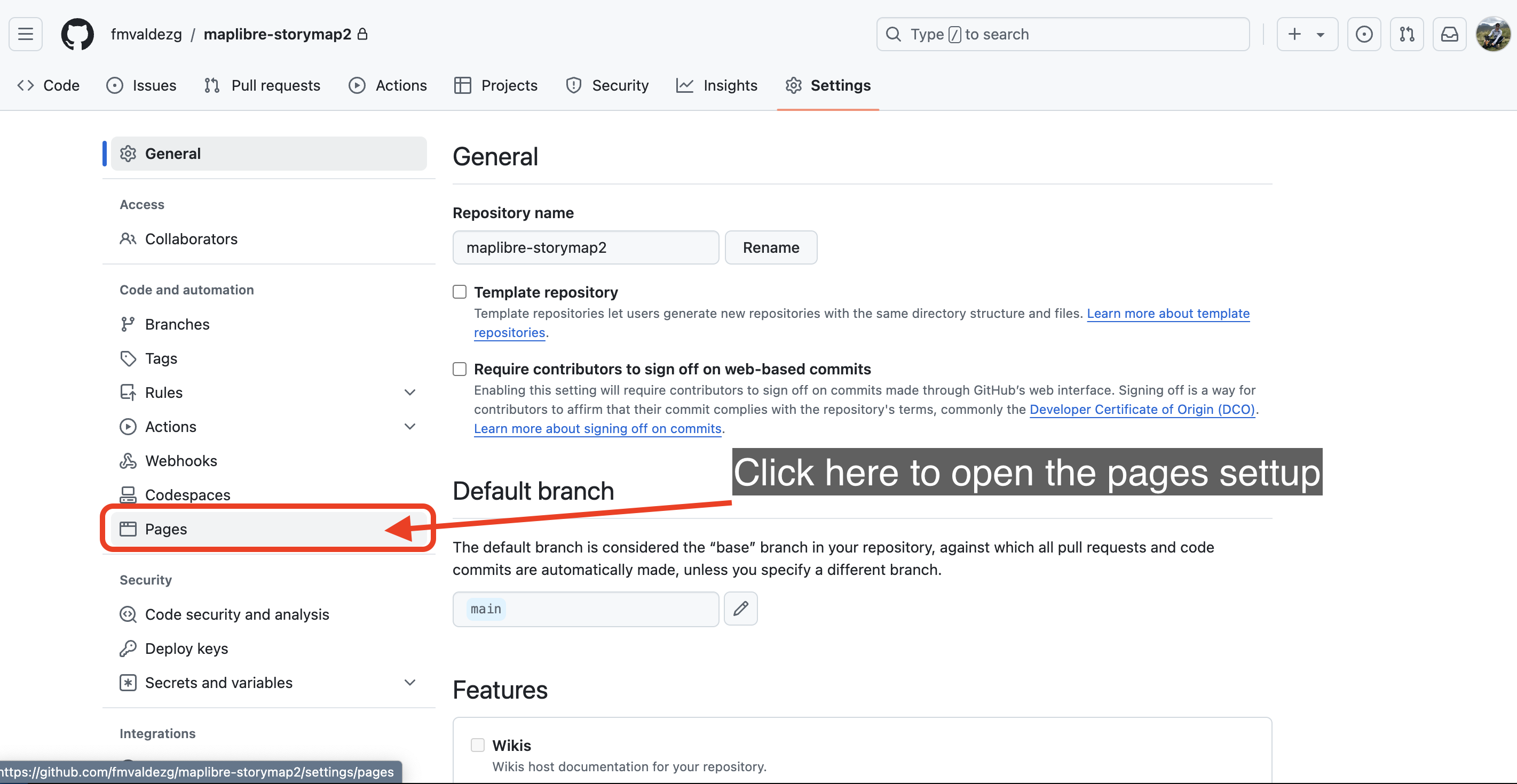 Captura de pantalla de Abrir en GitHub