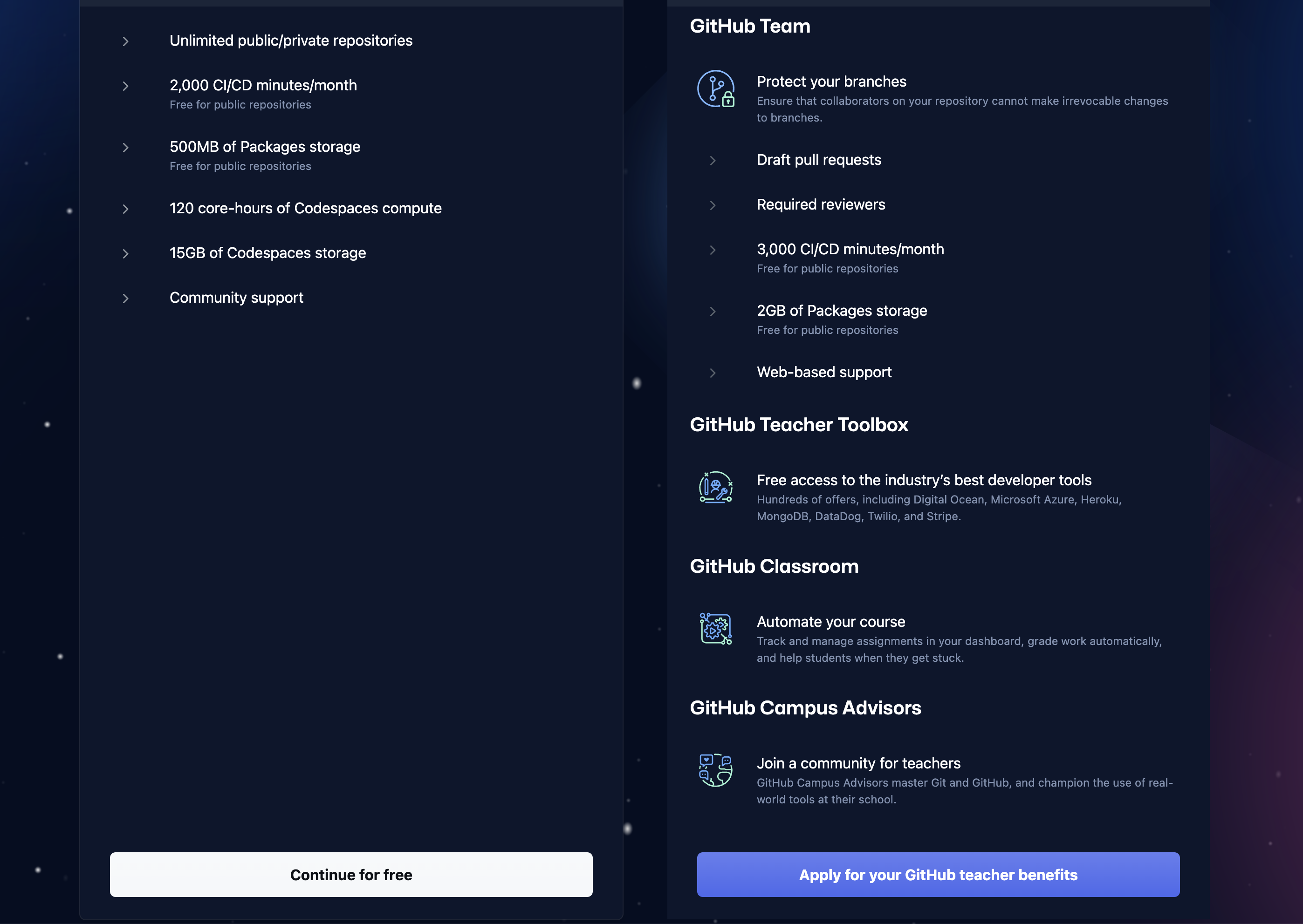 captura de pantalla de la selección de tipo