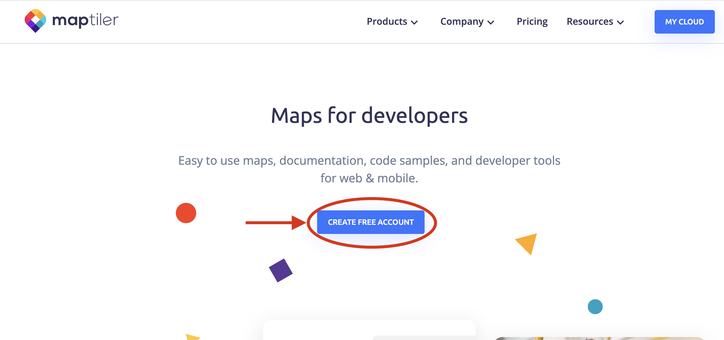captura de pantalla de la página principal de Maptiler